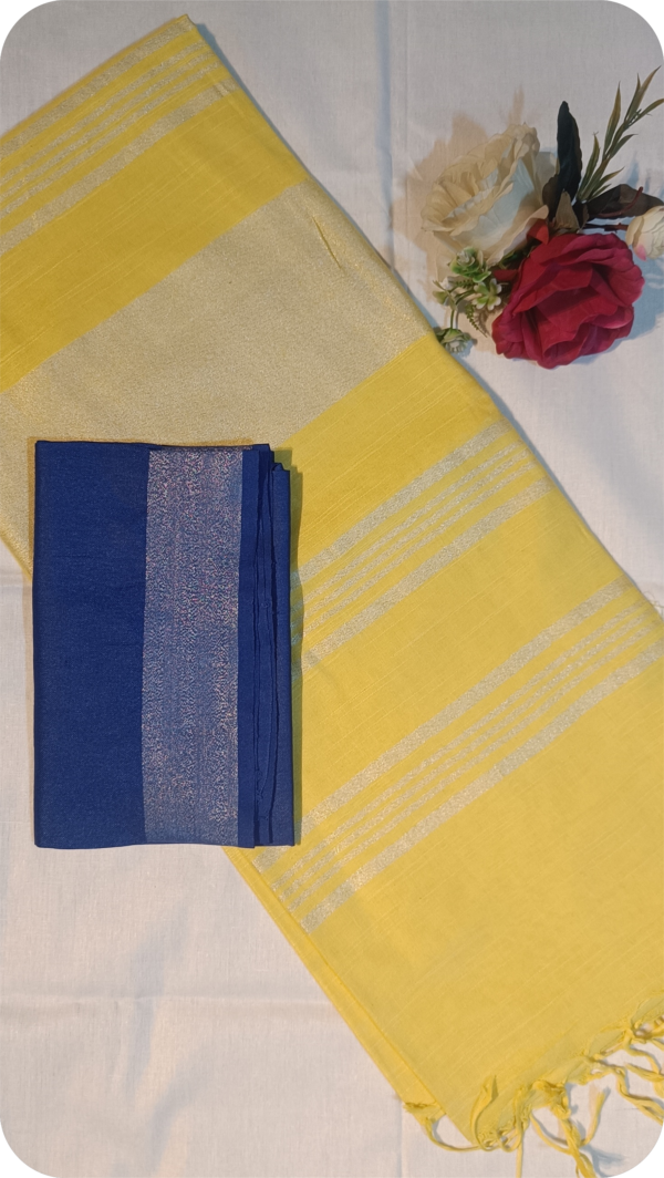 ~ Tehzeeb ~ Yellow Linen Saree