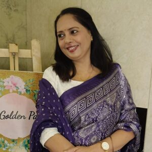 ~ Ajrakh ~ Jaamuni Semi Modal Silk Saree