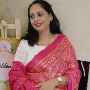 ~ Ajrakh ~ Rose Pink Semi Modal Silk Saree