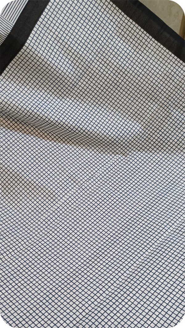 ~ Shakumbari ~ White Checks Tusser Silk Saree - Image 6