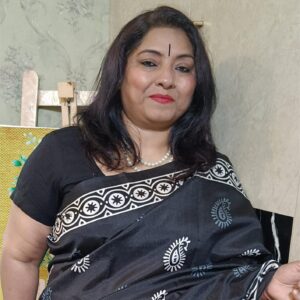 ~ Shakumbari ~ Black Tusser Silk Saree