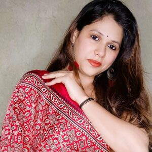 ~ Ajrakh ~ Red Modal Silk Saree