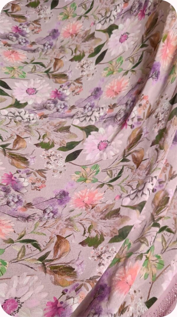 ~ Raahat ~ Lavender Georgette Saree - Image 4