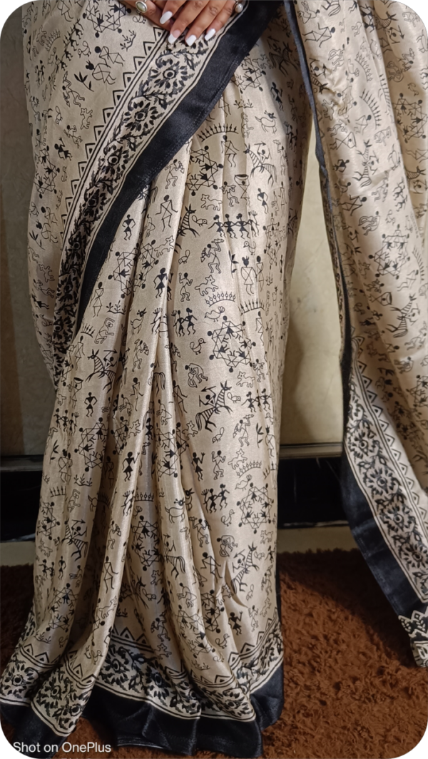 ~ Manorama~ Off White Cotton Silk Saree - Image 7