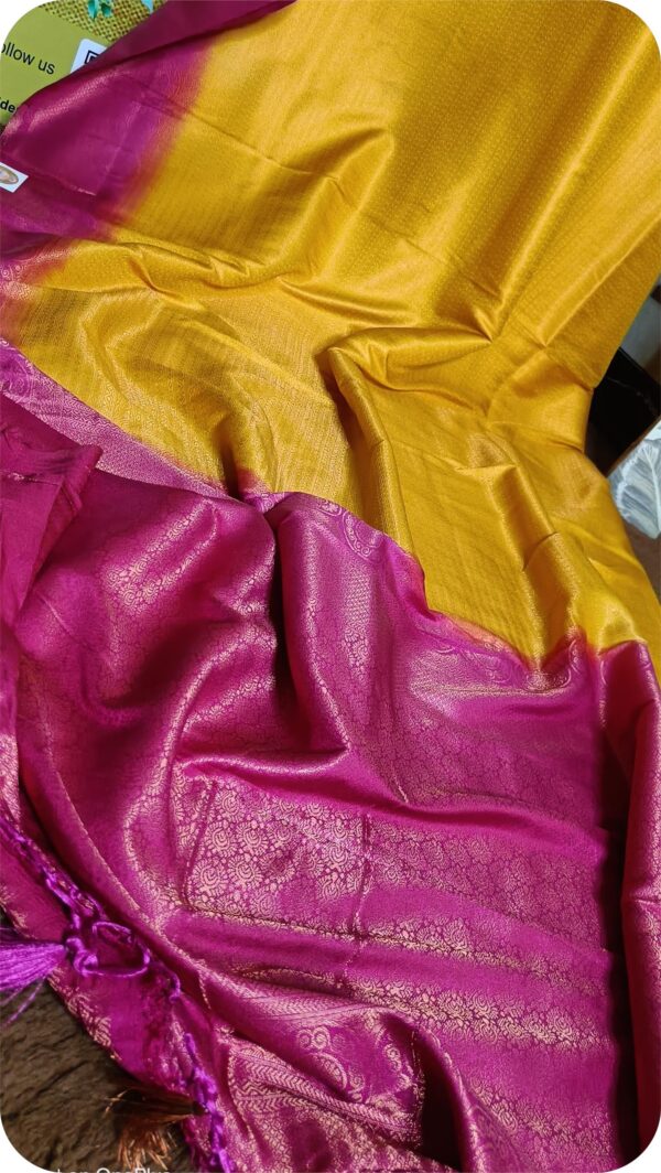~ Sadabahaar ~  Peeli Sarso Kanchan Silk Saree - Image 2