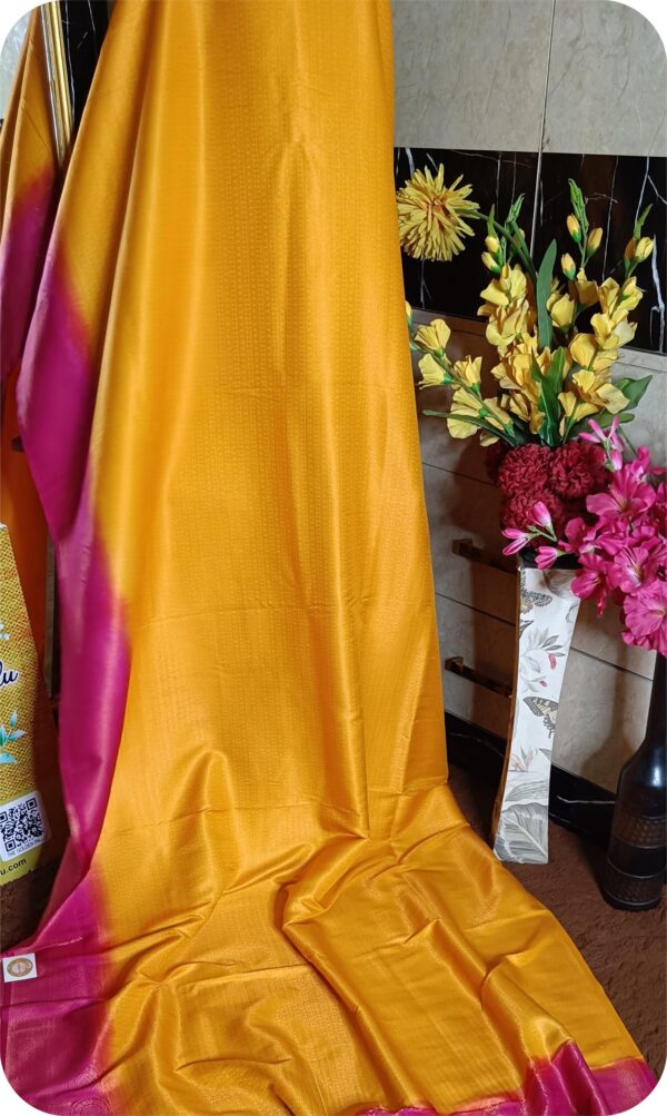 ~ Sadabahaar ~  Peeli Sarso Kanchan Silk Saree - Image 4