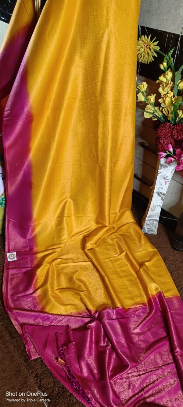 ~ Sadabahaar ~  Peeli Sarso Kanchan Silk Saree - Image 5