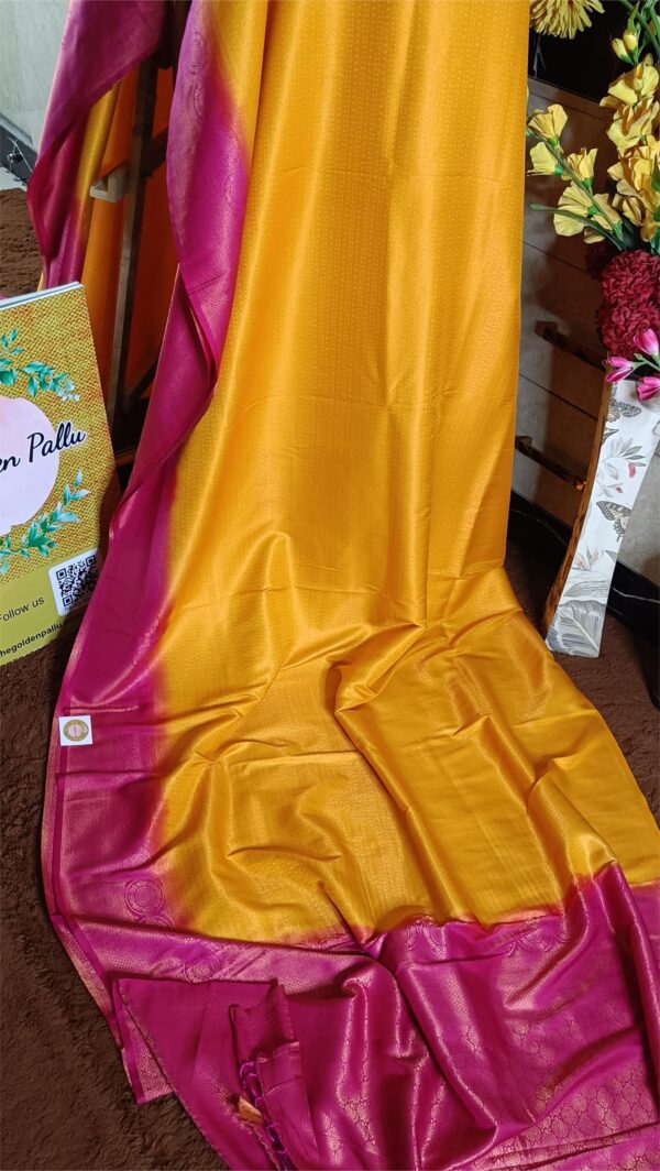 ~ Sadabahaar ~  Peeli Sarso Kanchan Silk Saree - Image 6
