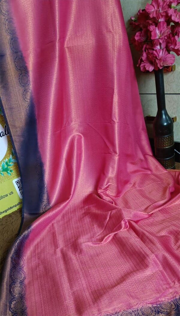 ~ Sadabahaar ~  Gulaabi Kanchan Silk Saree - Image 5