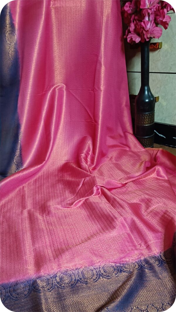 ~ Sadabahaar ~  Gulaabi Kanchan Silk Saree - Image 4
