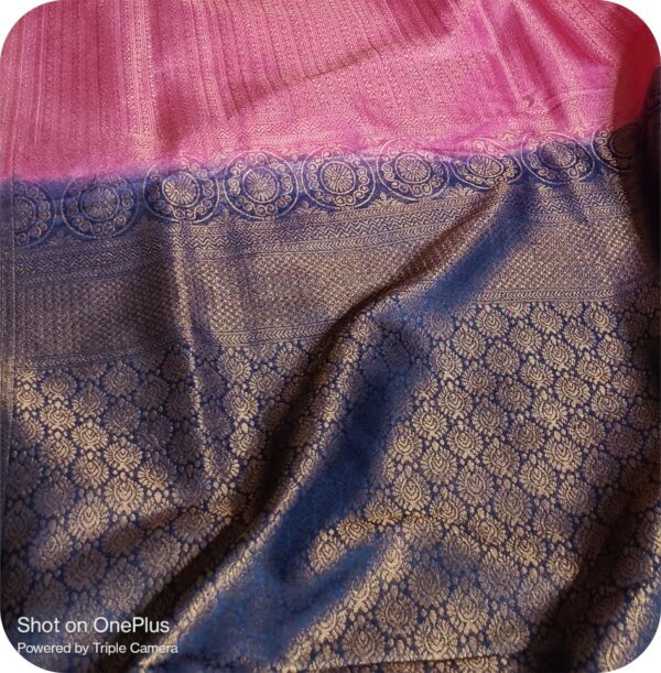 ~ Sadabahaar ~  Gulaabi Kanchan Silk Saree - Image 3