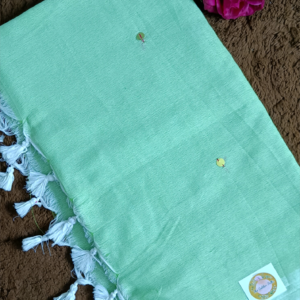 ~ Ginni ~ Pistaschio Green Soft Khadi Cotton Saree