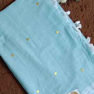 ~ Ginni ~ Sky Blue Soft Khadi Cotton Saree