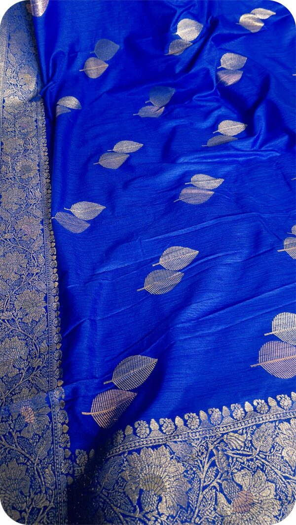 ~ Raanisa ~ Royal Blue Cotton Silk Saree - Image 5