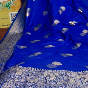 ~ Raanisa ~ Royal Blue Cotton Silk Saree