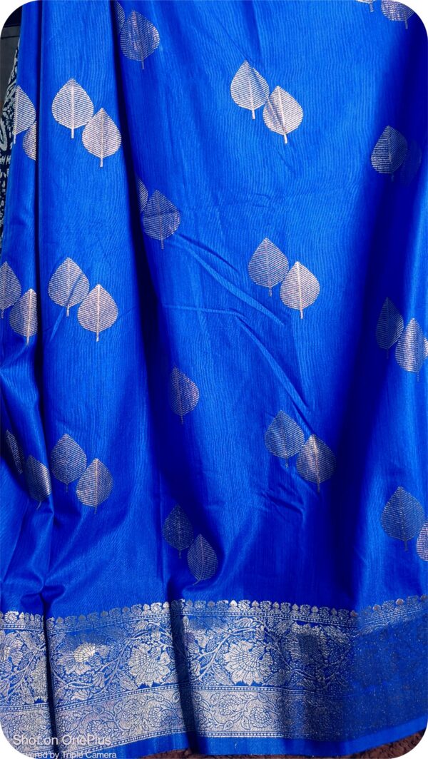 ~ Raanisa ~ Royal Blue Cotton Silk Saree - Image 6