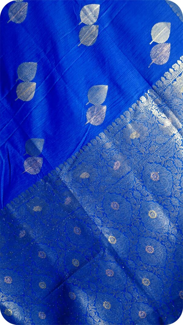 ~ Raanisa ~ Royal Blue Cotton Silk Saree - Image 8