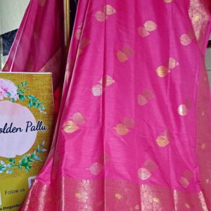 ~ Raanisa ~ ( Gulaabi )Rose Pink  Cotton  Silk  Saree