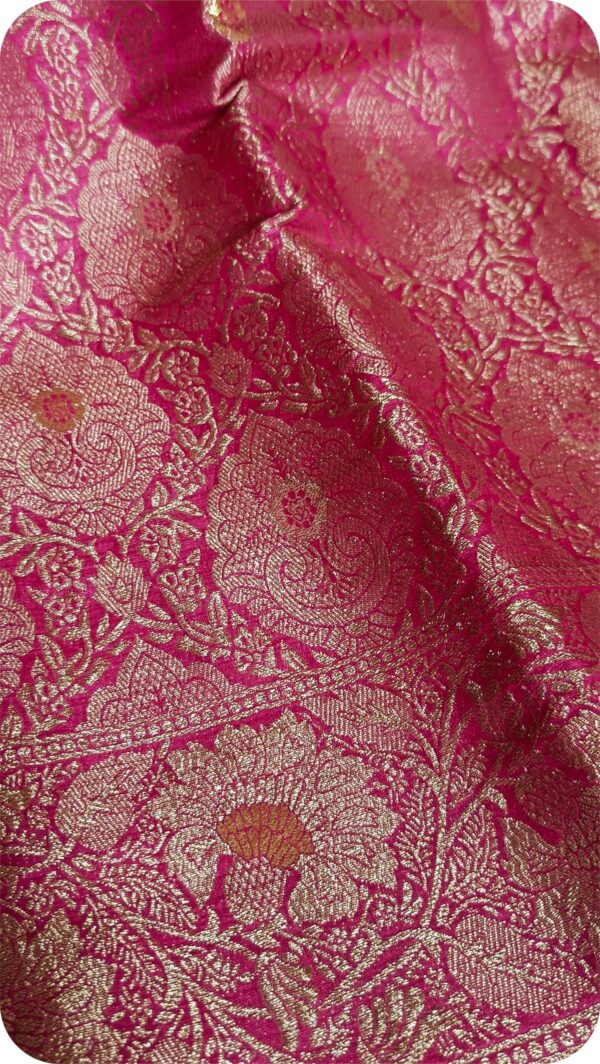 ~ Raanisa ~ ( Gulaabi )Rose Pink  Cotton  Silk  Saree - Image 4