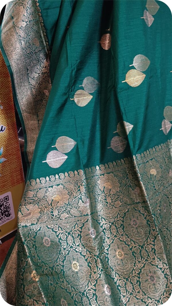 ~ Raanisa ~ Bottle Green Cotton Silk Saree - Image 5