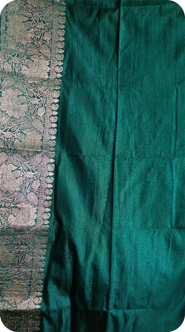 ~ Raanisa ~ Bottle Green Cotton Silk Saree - Image 7