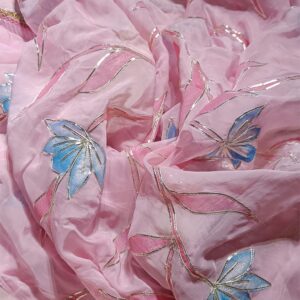 ~Shahi Gotta~ Rose Pink Organza Gotta Patti Saree