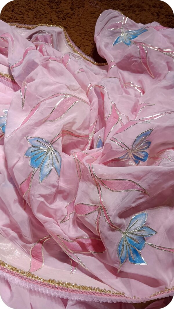 ~Shahi Gotta~ Rose Pink Organza Gotta Patti Saree