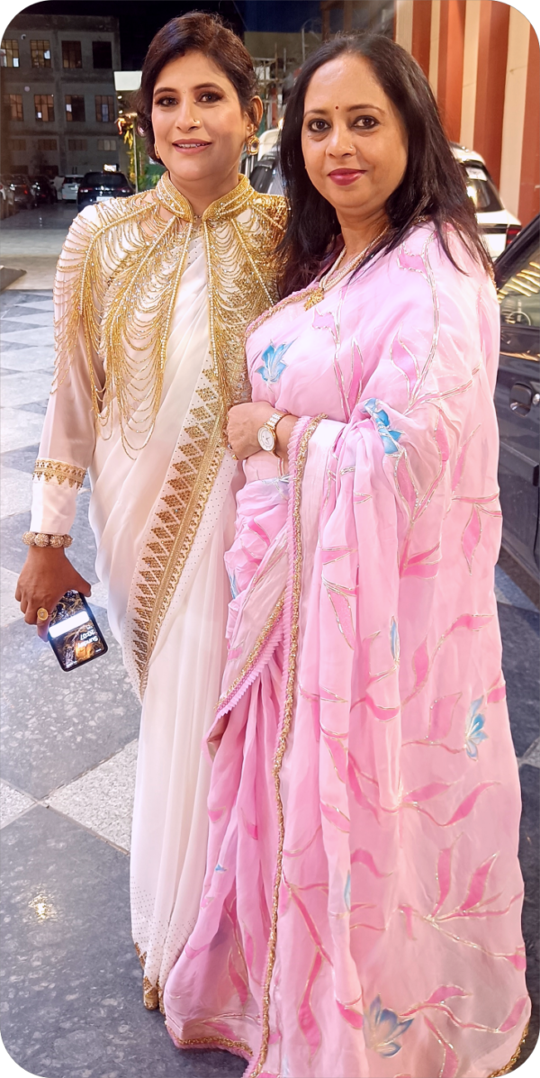 ~Shahi Gotta~ Rose Pink Organza Gotta Patti Saree - Image 4
