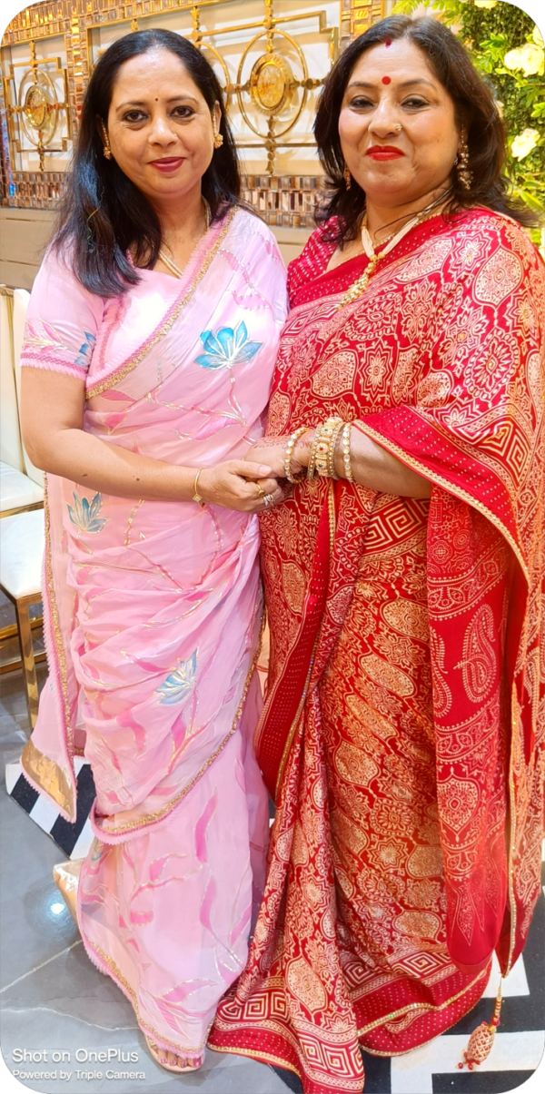 ~Shahi Gotta~ Rose Pink Organza Gotta Patti Saree - Image 5