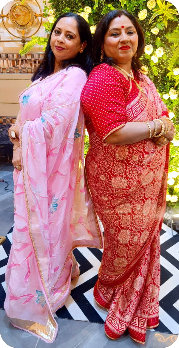 ~Shahi Gotta~ Rose Pink Organza Gotta Patti Saree - Image 6