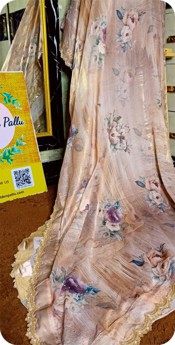 ~Nazakat ~ Beige Golden Brasso Saree