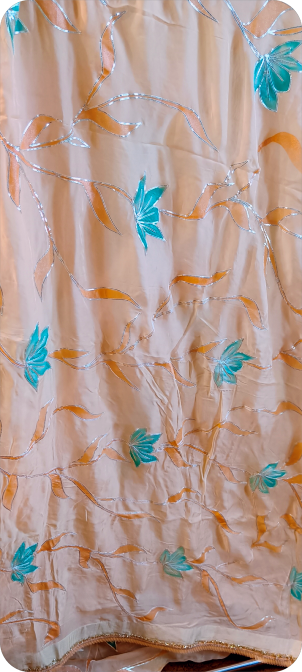 ~Shahi Gotta~ Beige Organza Gotta Patti Saree