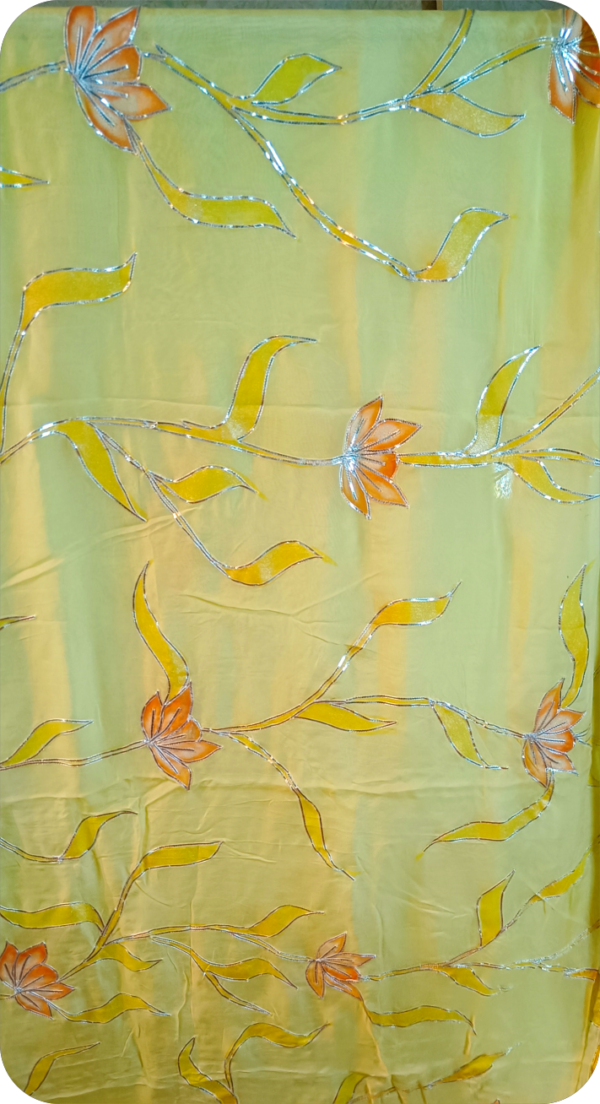 ~Shahi Gotta~ Soft Lemon Yellow Organza GottaPatti Saree - Image 3