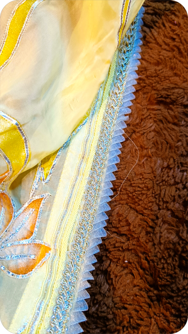 ~Shahi Gotta~ Soft Lemon Yellow Organza GottaPatti Saree - Image 4