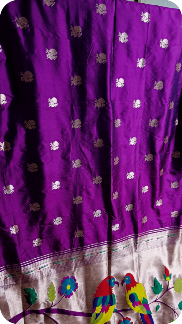 ~ Apsara ~ Purple Paithani Silk Saree - Image 2