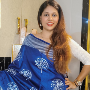~ Meenaxi~ Indigo Blue Cotton Silk Saree