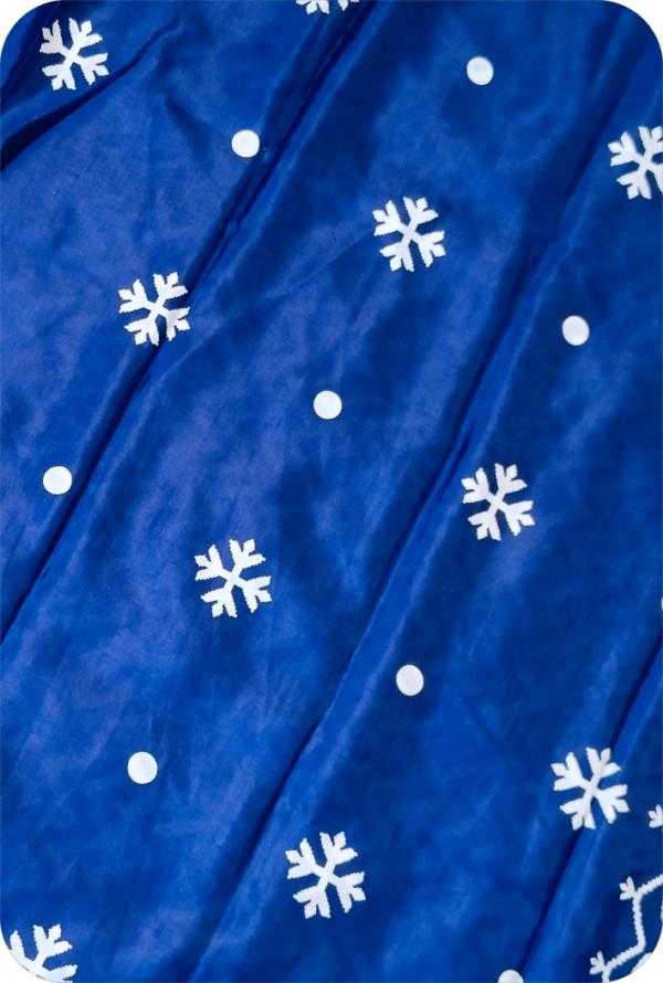 ~ Meenaxi~ Navy Blue Cotton Silk Saree - Image 6