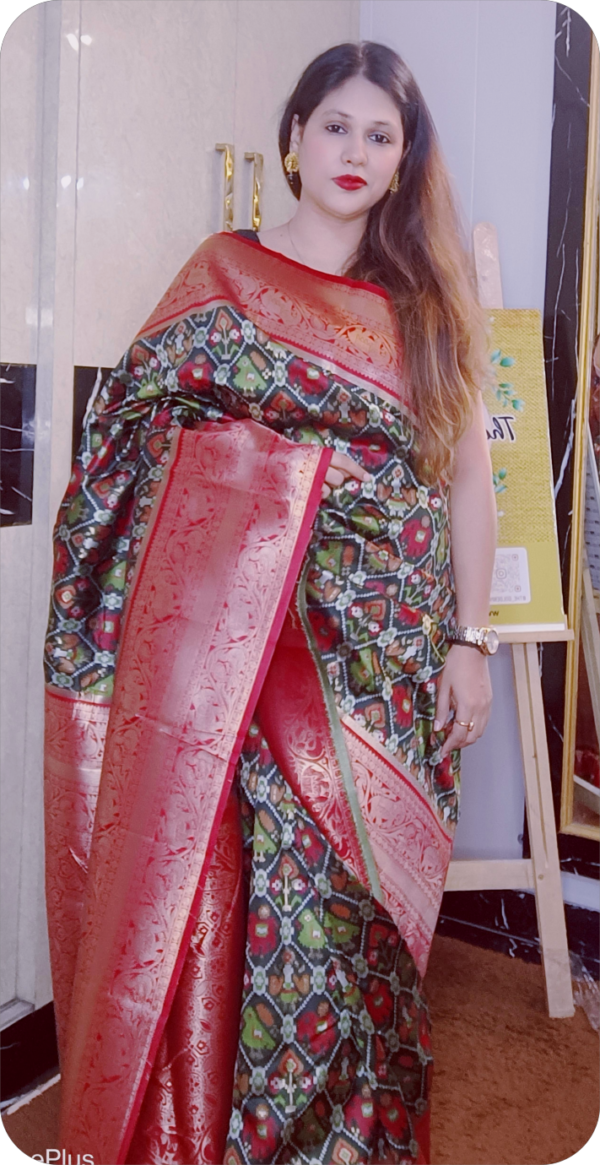 ~ Bhanumati ~ Green Patola Silk - Image 2