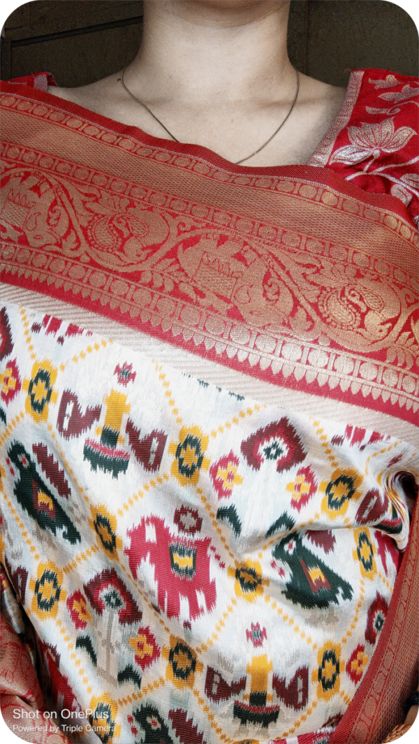 ~ Bhanumati ~ Off White Patola Silk - Image 4