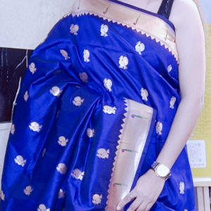 ~ Apsara ~  Blue Paithani Silk Saree