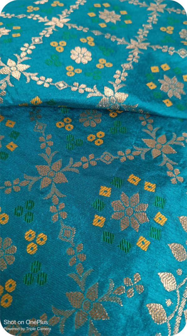 ~Maharani~ Rama Green (Firozi) Gharchola Zari Saree - Image 9