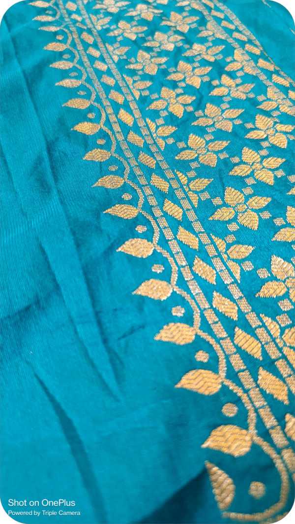 ~Maharani~ Rama Green (Firozi) Gharchola Zari Saree - Image 10