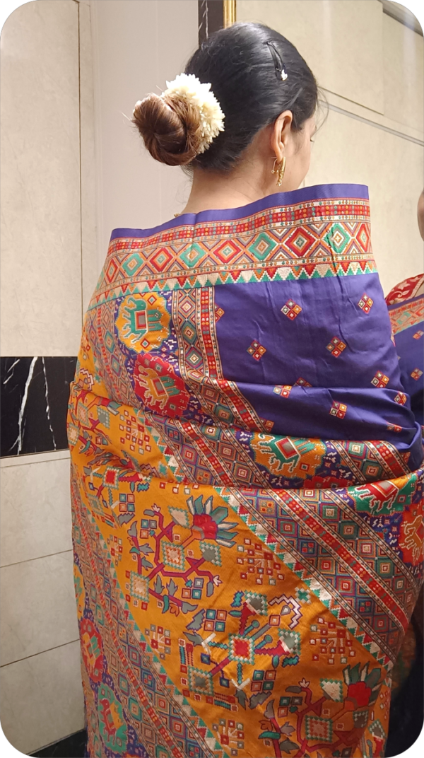 ~ Shehnai ~ Purple Kashmiri Pashmina Silk Saree - Image 4