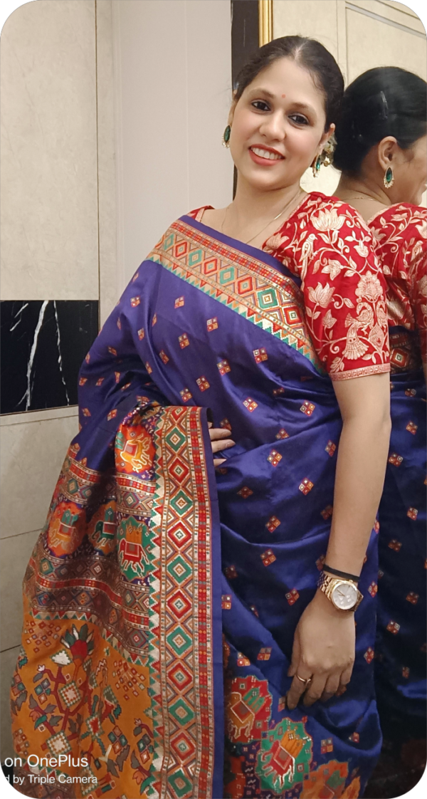 ~ Shehnai ~ Purple Kashmiri Pashmina Silk Saree - Image 5