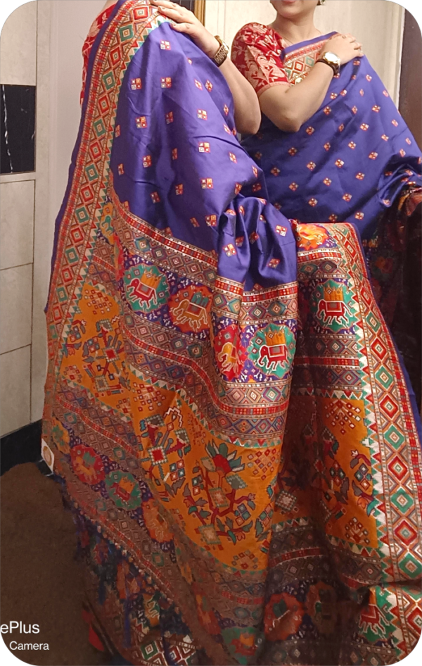 ~ Shehnai ~ Purple Kashmiri Pashmina Silk Saree - Image 6