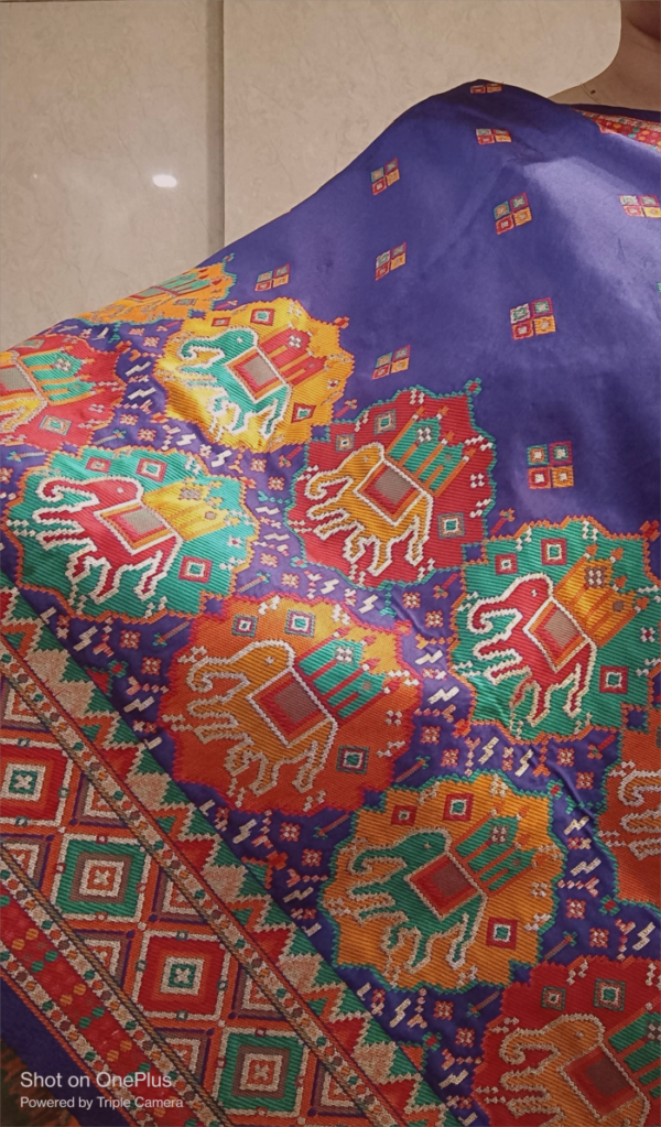 ~ Shehnai ~ Purple Kashmiri Pashmina Silk Saree - Image 7
