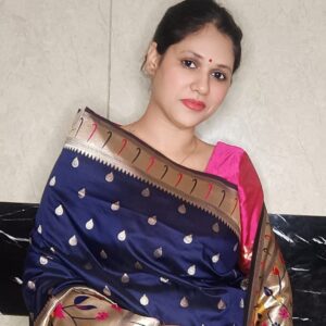 ~ Satyabhama ~ Navy Blue Paithani Silk Saree