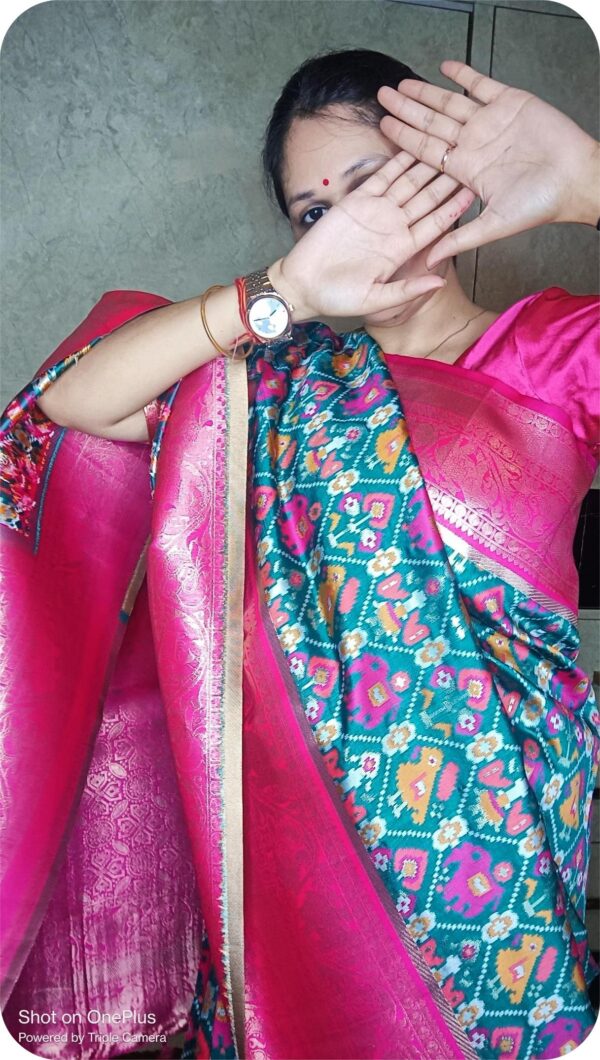 ~ Bhanumati ~ Firozi Patola Silk - Image 7