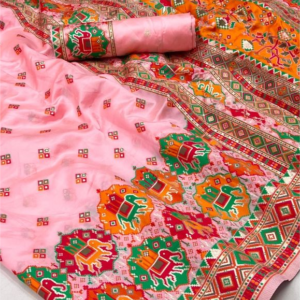 ~ Shehnai ~ Pink Kashmiri Pashmina Silk Saree
