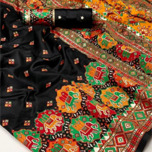 ~ Shehnai ~ Black Kashmiri Pashmina Silk Saree